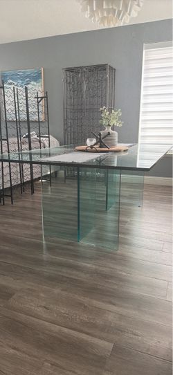 Glass Dining Table with Glass Legs