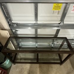 Solid Wood and Glass Entry Way Table