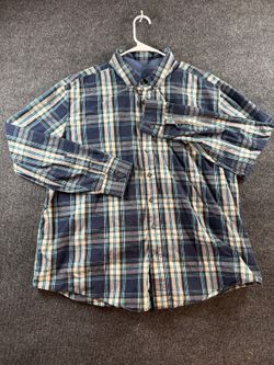 Men's Long Sleeve Button-Up Plaid Shirt