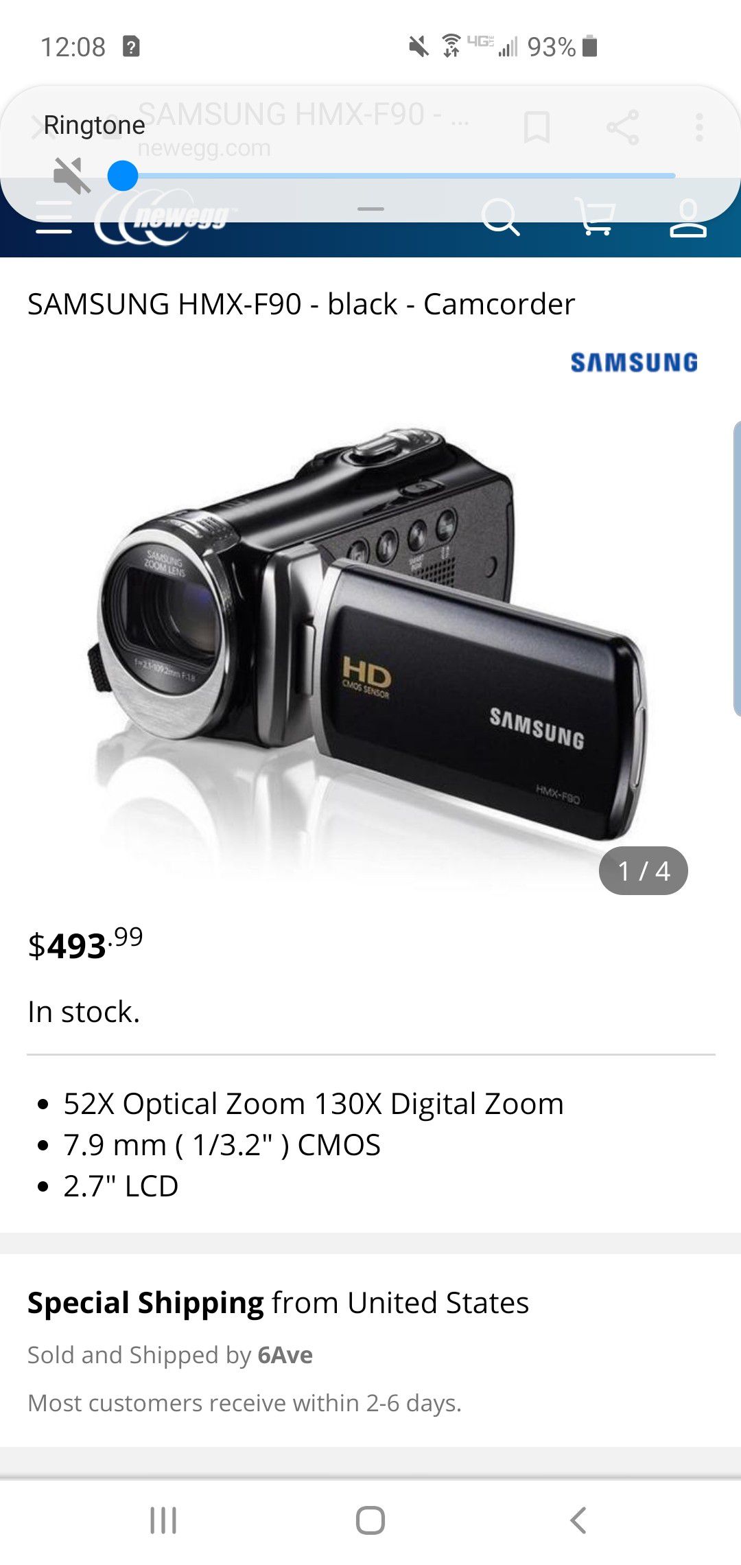 Samsung HMX F-90 camcorder