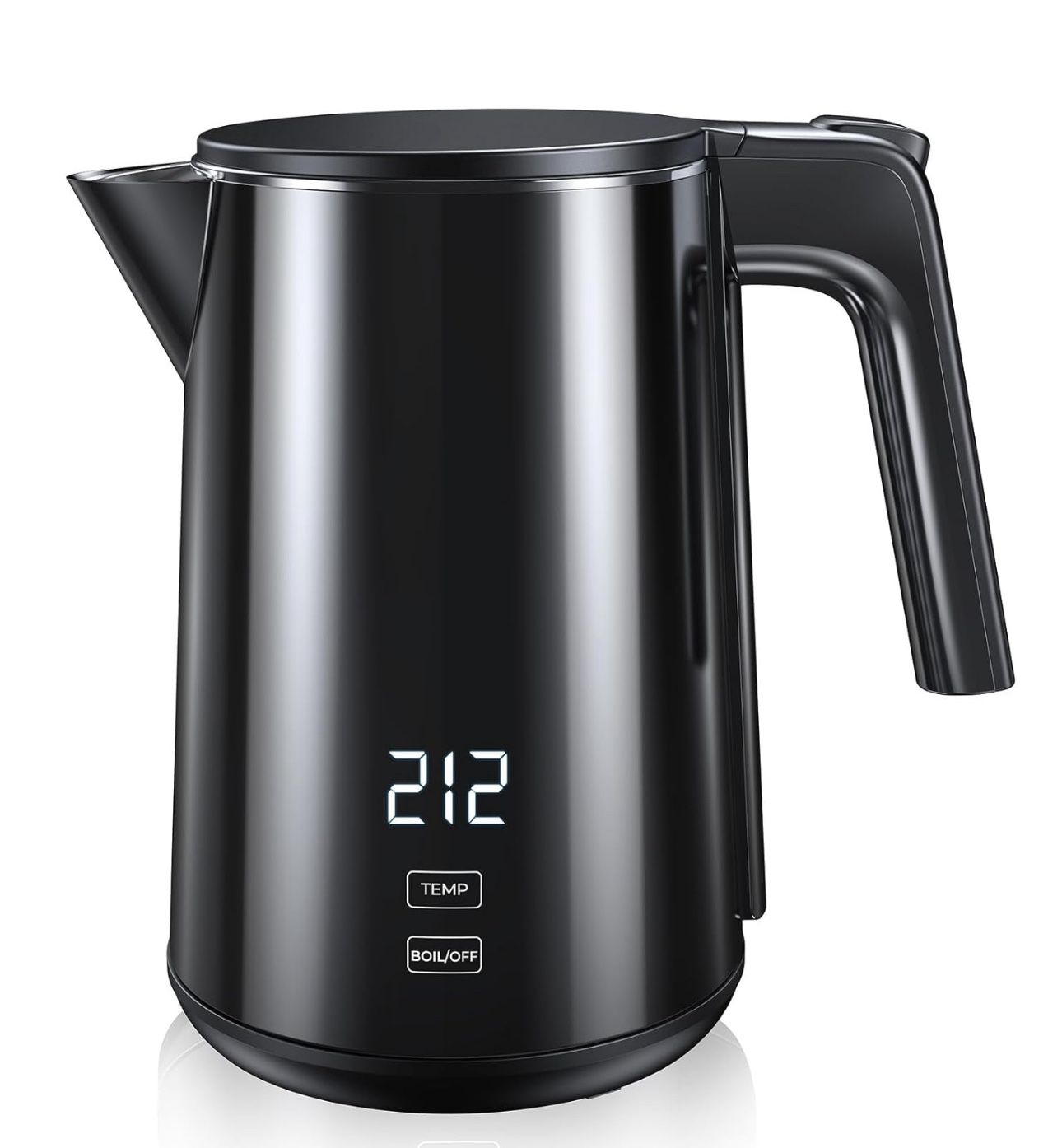 Electric Kettle, Double Wall Stainless Steel Cool Touch Water Boiler Heater, 7 Temperature Control Teapot, 4H Keep Warm, 1.0L 1200W Fast Heat with Aut
