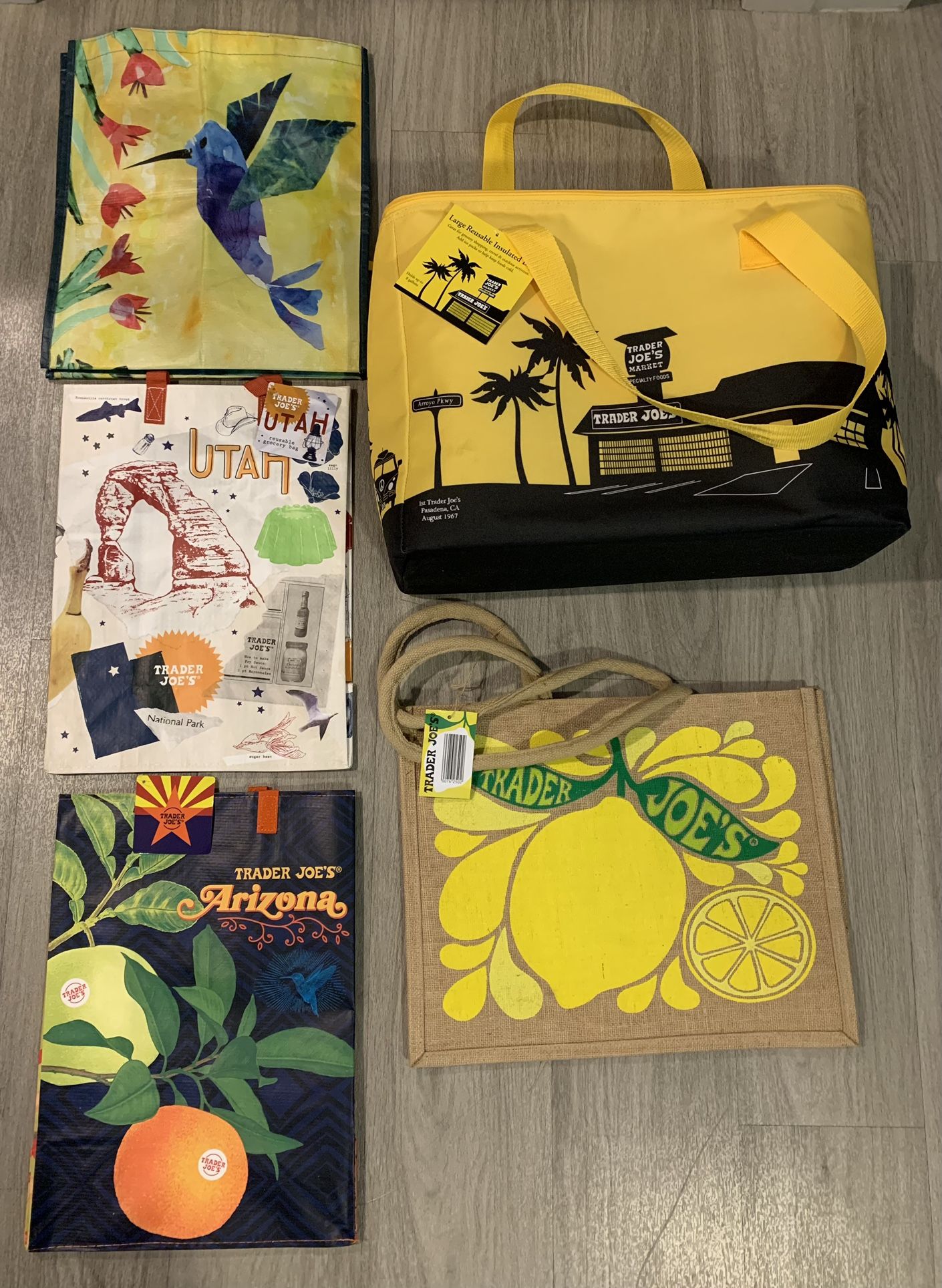 Trader Joe’s (4) Reusable Bags and Hummingbird Whole Foods Bag - $50 (Gilbert)