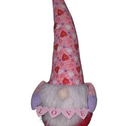 Pink and Red Heart Gnome Plush