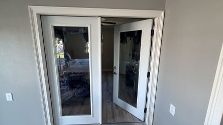 Wood core steel exterior Double Doors 35.5” ea