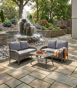 4-Piece Wicker Patio Conversation Set patio furniture patio set 🚎☑️🆕🚛