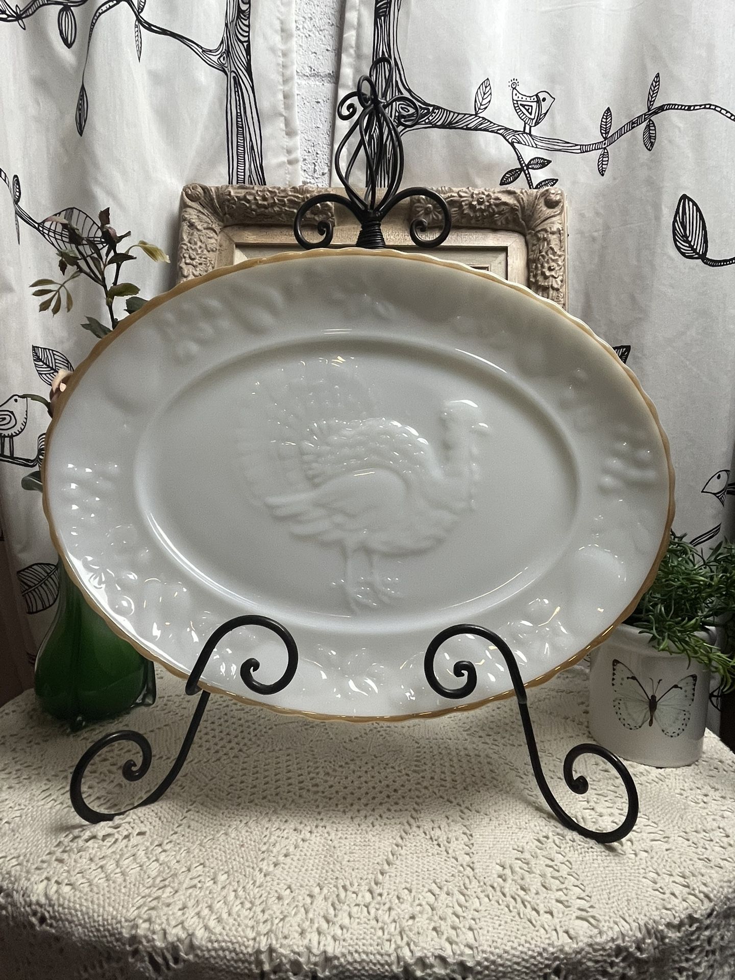 Vintage Anchor Hocking Milk Glass Platter