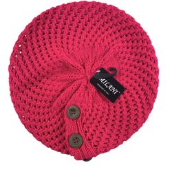 Milani hot pink woven beret 