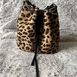 Vintage André Leopard Print Leather Crossbody or Shoulder Bag
