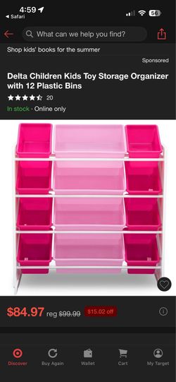 Toy bin organizer