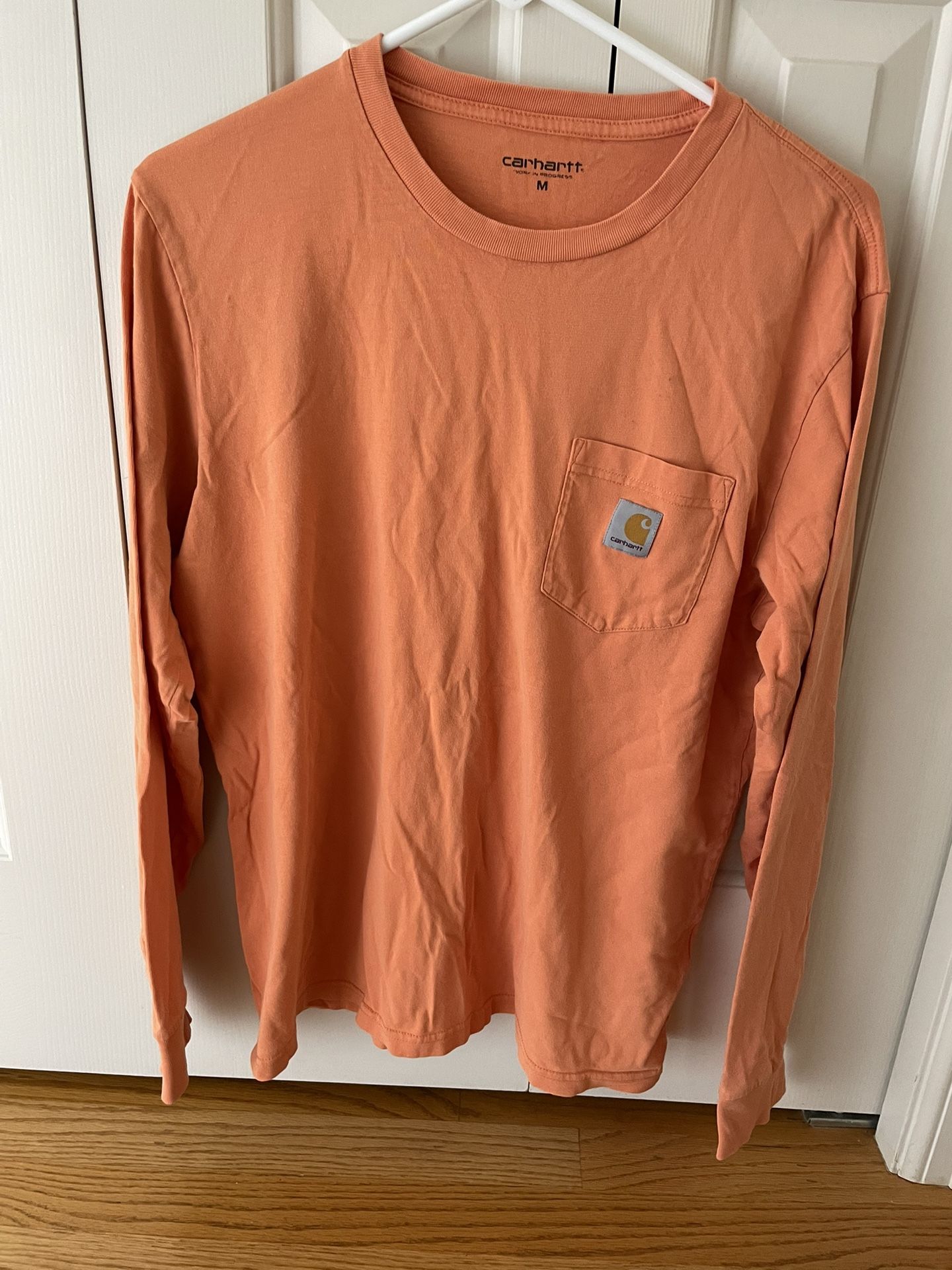 Orange Loose Fit Carhartt Long Sleeve Pocket T-Shirt