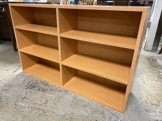 Blonde 6 Shelf Low Bookcase