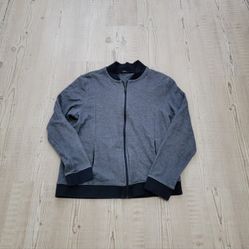 Alfani Navy and Blue 100% Cotton Bomber Track Jacket