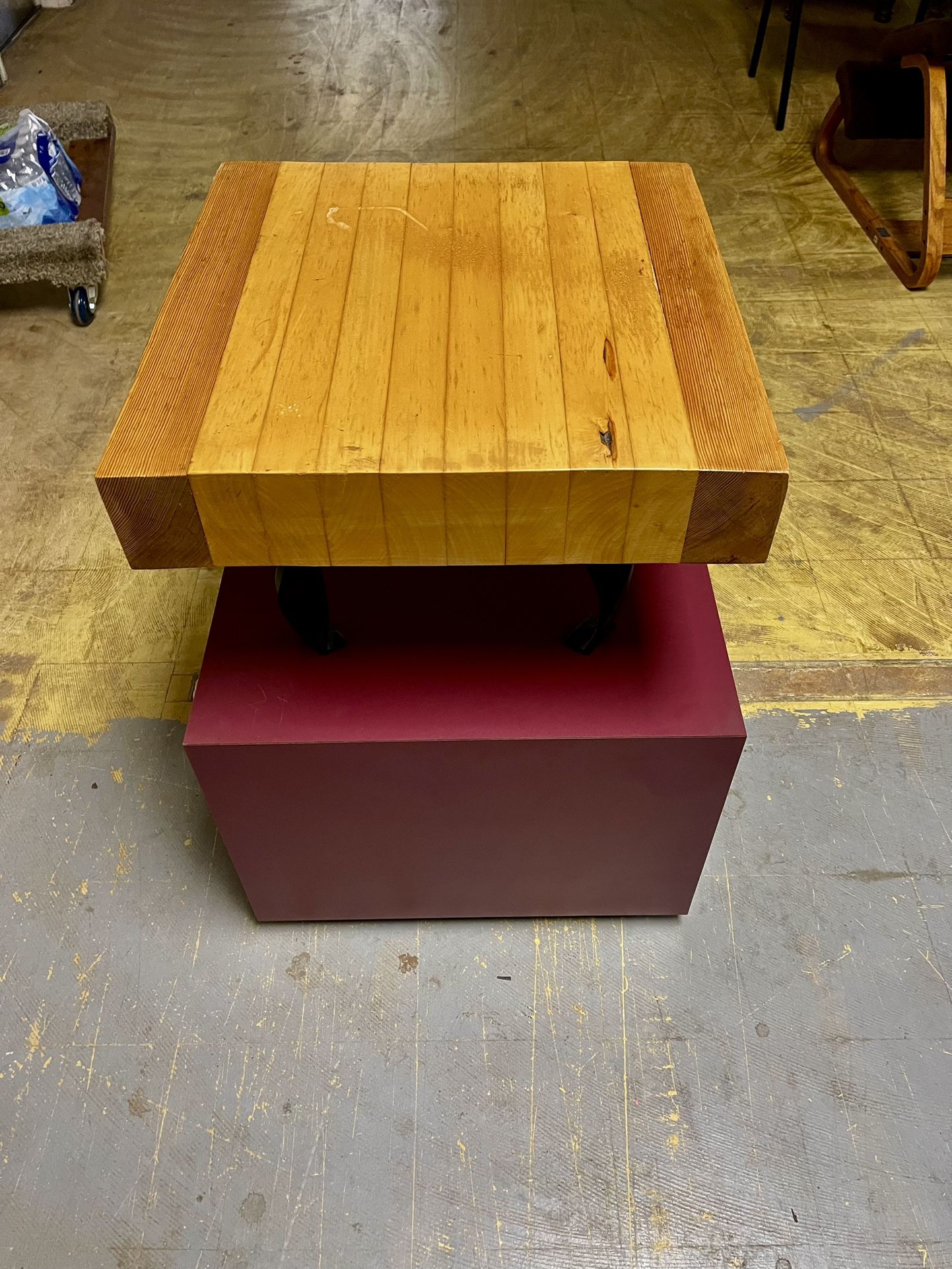 Butcher Block Side Table