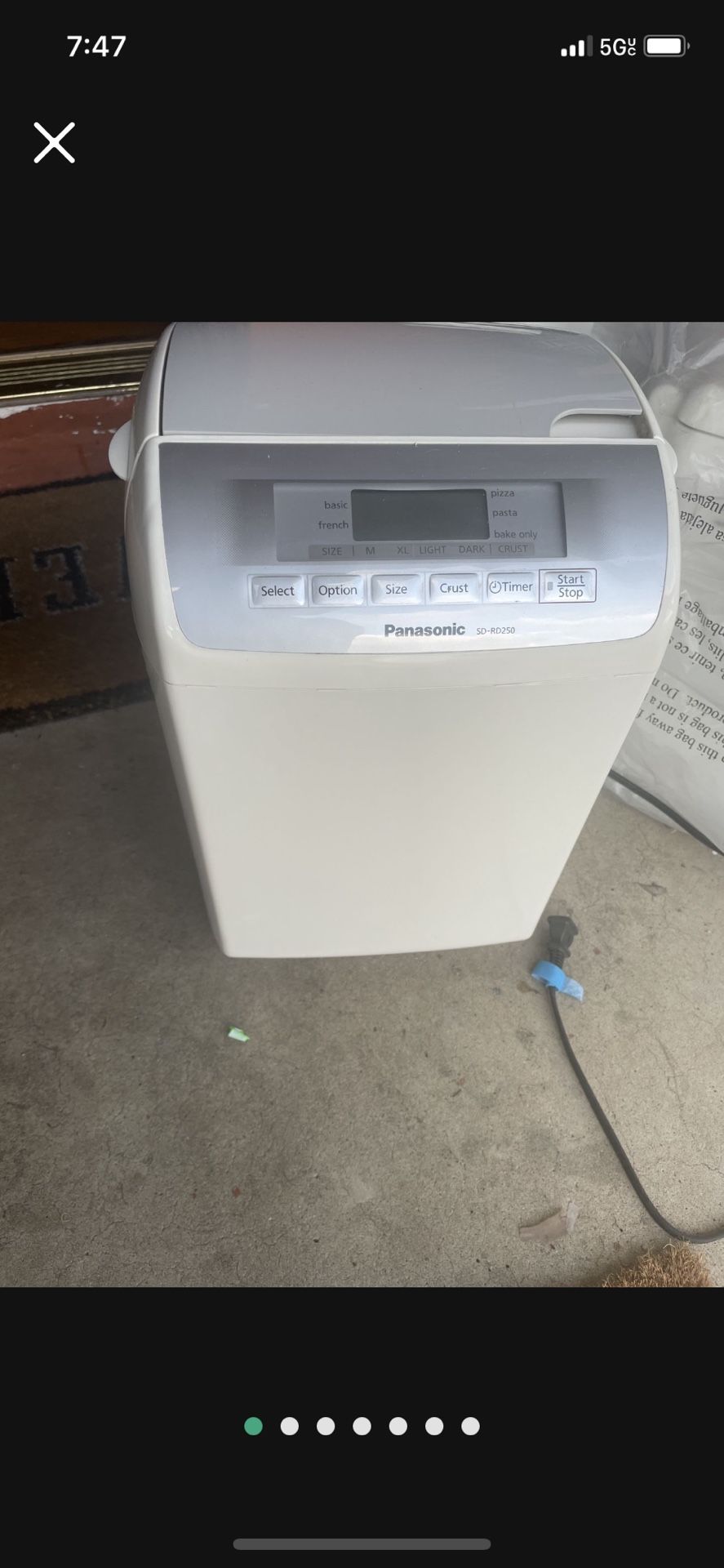 Almost New Panasonic 2 LBs Bread Maker In Great Working Condition Tested Works Perfectly when you come ill fully test it for you 