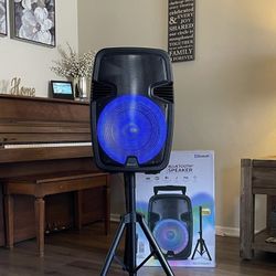 15” IQSound Bluetooth Rechargeable Speaker With Microphone and LED Lights Display . Brand NEW……..