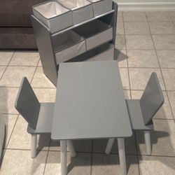 Kids Table And Bookcase Toy Case 