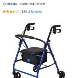 Medline Basic Steel Rollator, Foldable