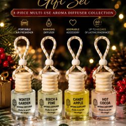 Christmas Gift Set – 4 Holiday Aroma Diffusers | winter Favorites  Gift  Take the Magic of Christmas Wherever You Go.  Give a little Christmas atmosph