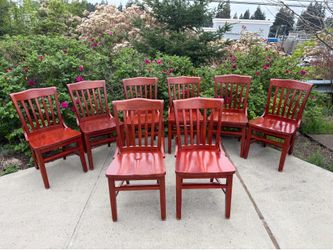 School house back dining chairs 8pc set