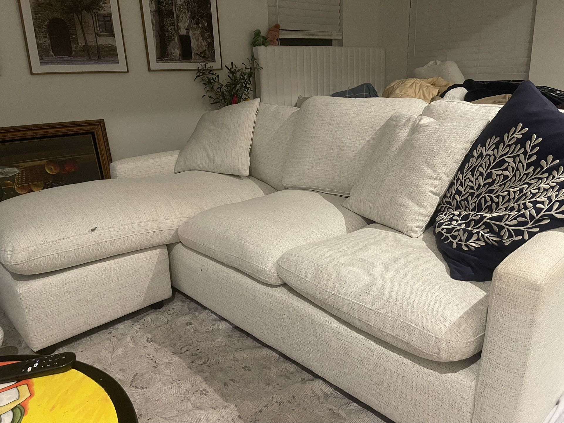 White Couch From Living Spaces One Year Old