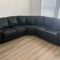 Sofa Leather Black 