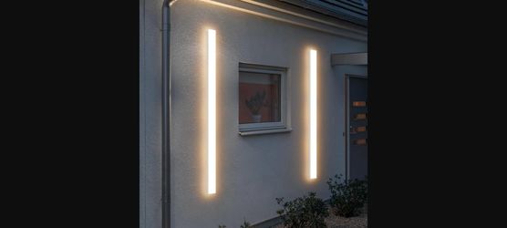 LUNDWA 2-Pack 47" Outdoor Wall Lights - 35W 3000K Modern LED Porch Sconce, White, IP65
