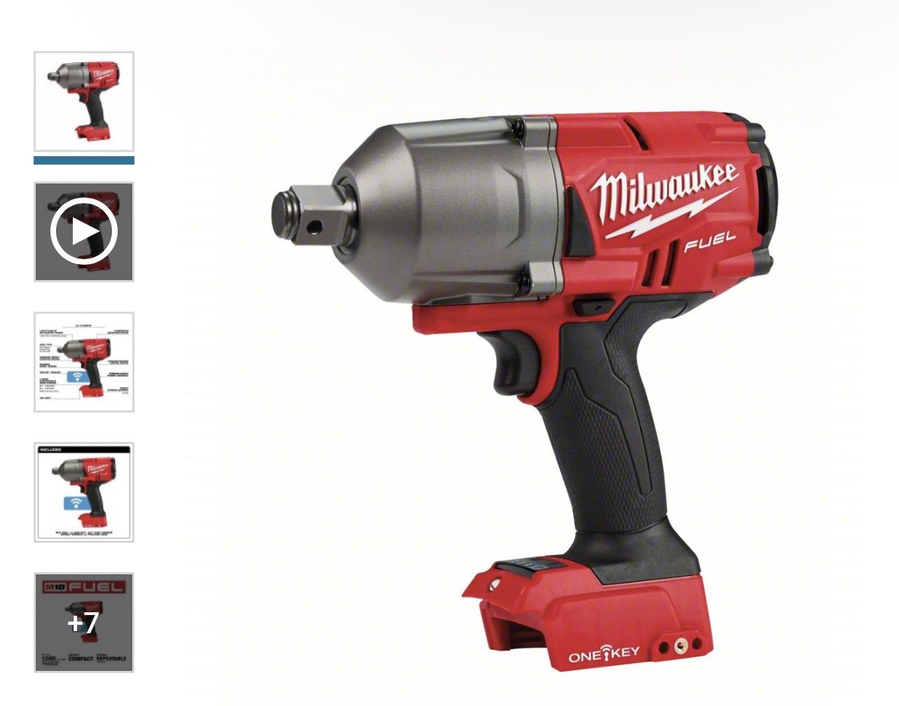 MILWAUKEE Impact Wrench: 3/4 in Drive Size, 1,200 ft-lb Fastening Torque, Brushless, 18 V DC Volt
