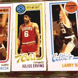 1980 ROOKIE CARD S, LARRY BIRD &MAGIC & JULIOS ERVIN !