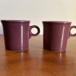 Pair of Genuine Fiesta Retired Heather purple mugs