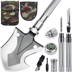 Camping Shovel Folding Multitool, Portable Digging Shovel, 30-inch Alloy Steel Tactical Shovel, Military Shovel, Survival Shovel, Suitable for Digging
