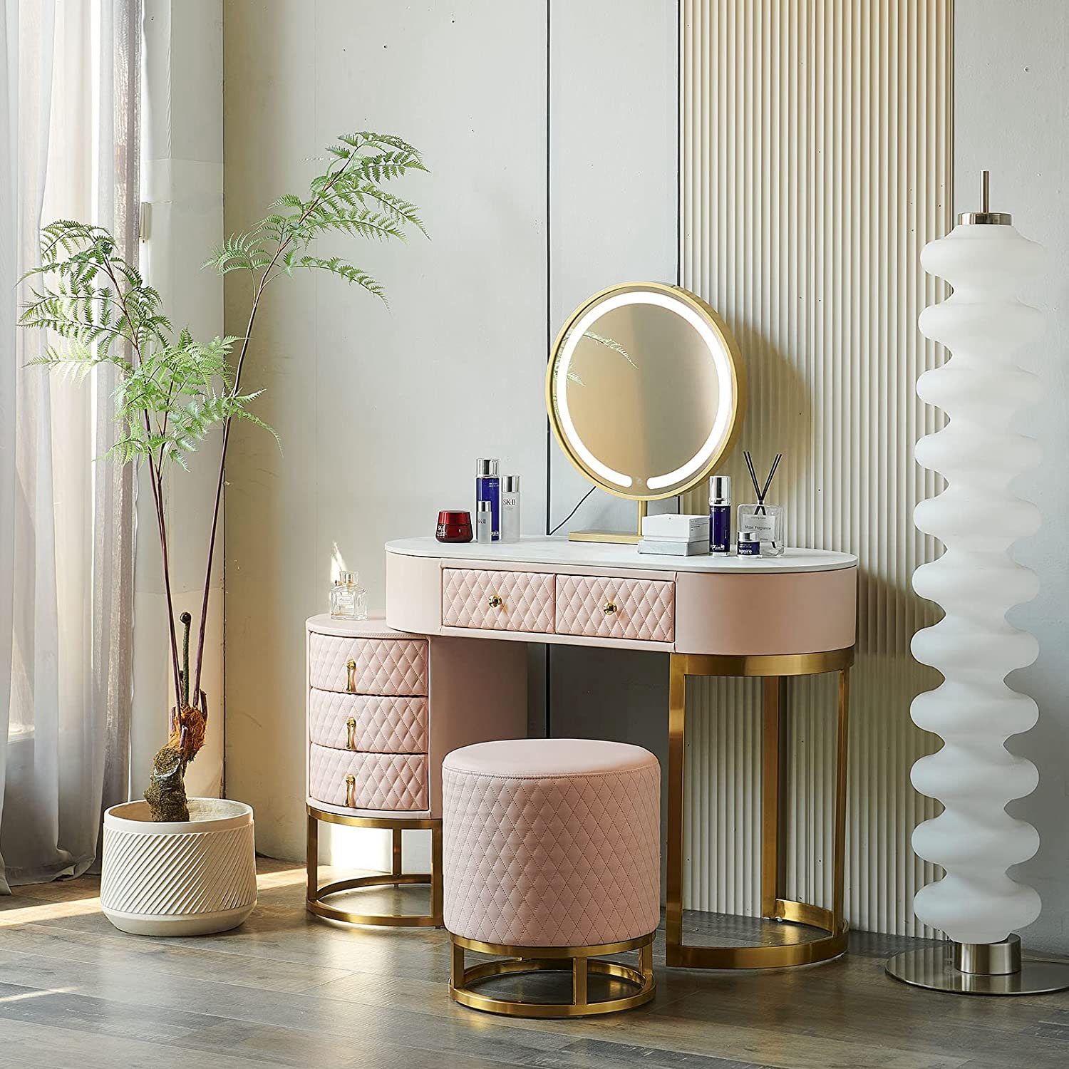 ? FOR SALE: Flutura Solid Wood Vanity Set w/ Stool & Mirror by Mercer41 – Like New ?