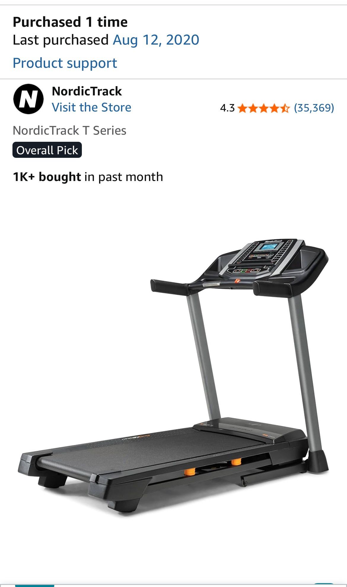 NordicTrack T series Treadmill