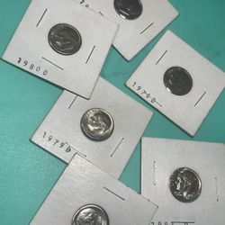 Set Of Six Uncirculated Dimes
