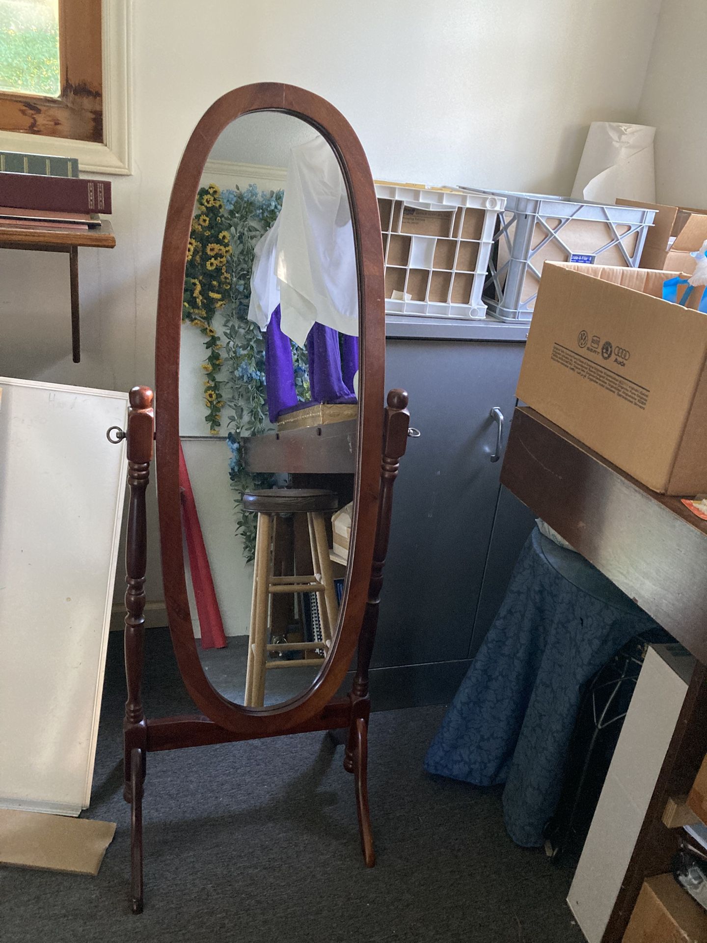 Wooden Full-Length Mirror