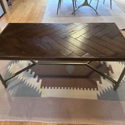 Dark Brown Herringbone Coffee Table
