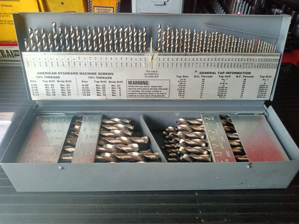 American Standard Machine Screw Drill Bits Set 115 PCs USA Made Tools