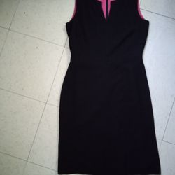 Black With Pink Lining Form Fitting Dress