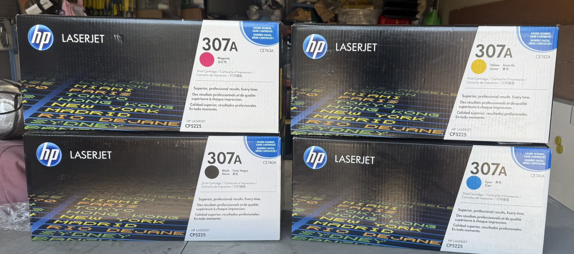 Printer HP Color Laser jet Cp5225+4 Cartridges