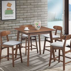 Counter Height 5-pc Wooden Dining Set