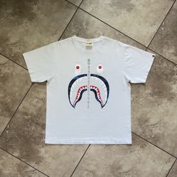 BAPE Color Camo Shark Tee White Blue Size Large