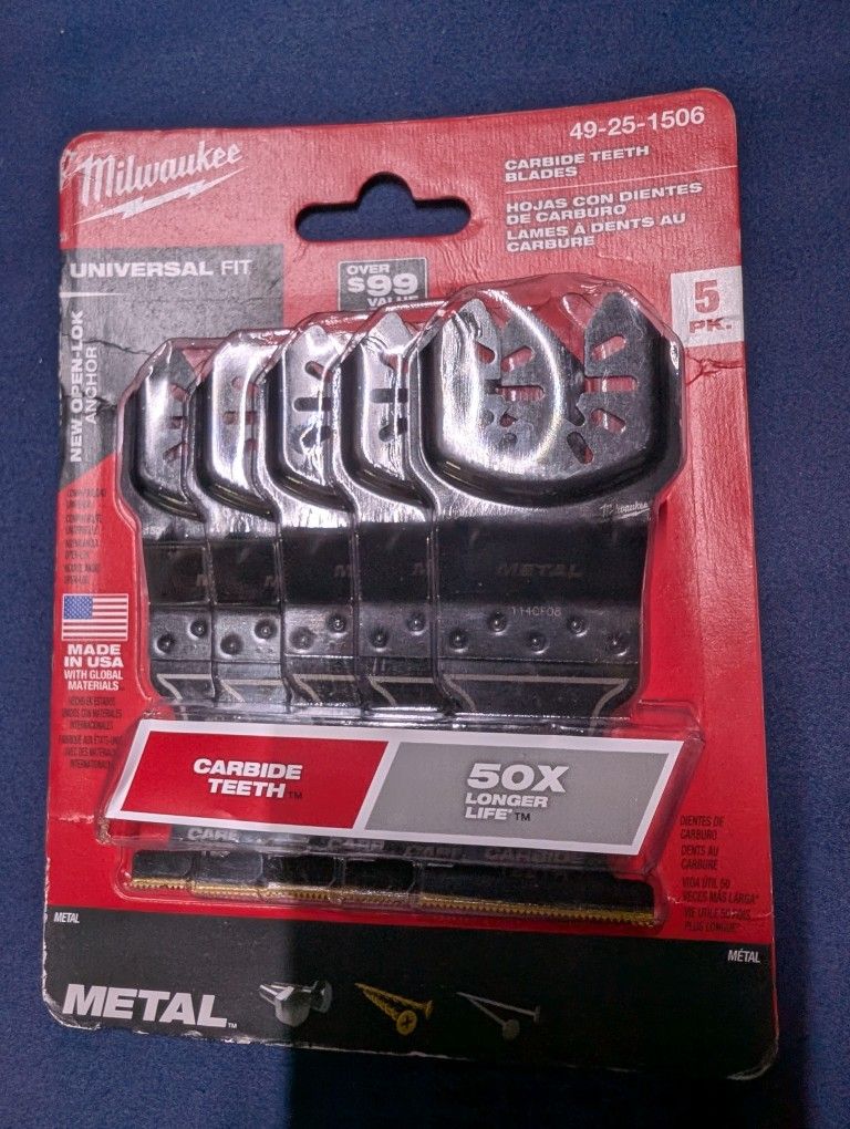 Milwaukee 5pk Carbide Teeth Blade