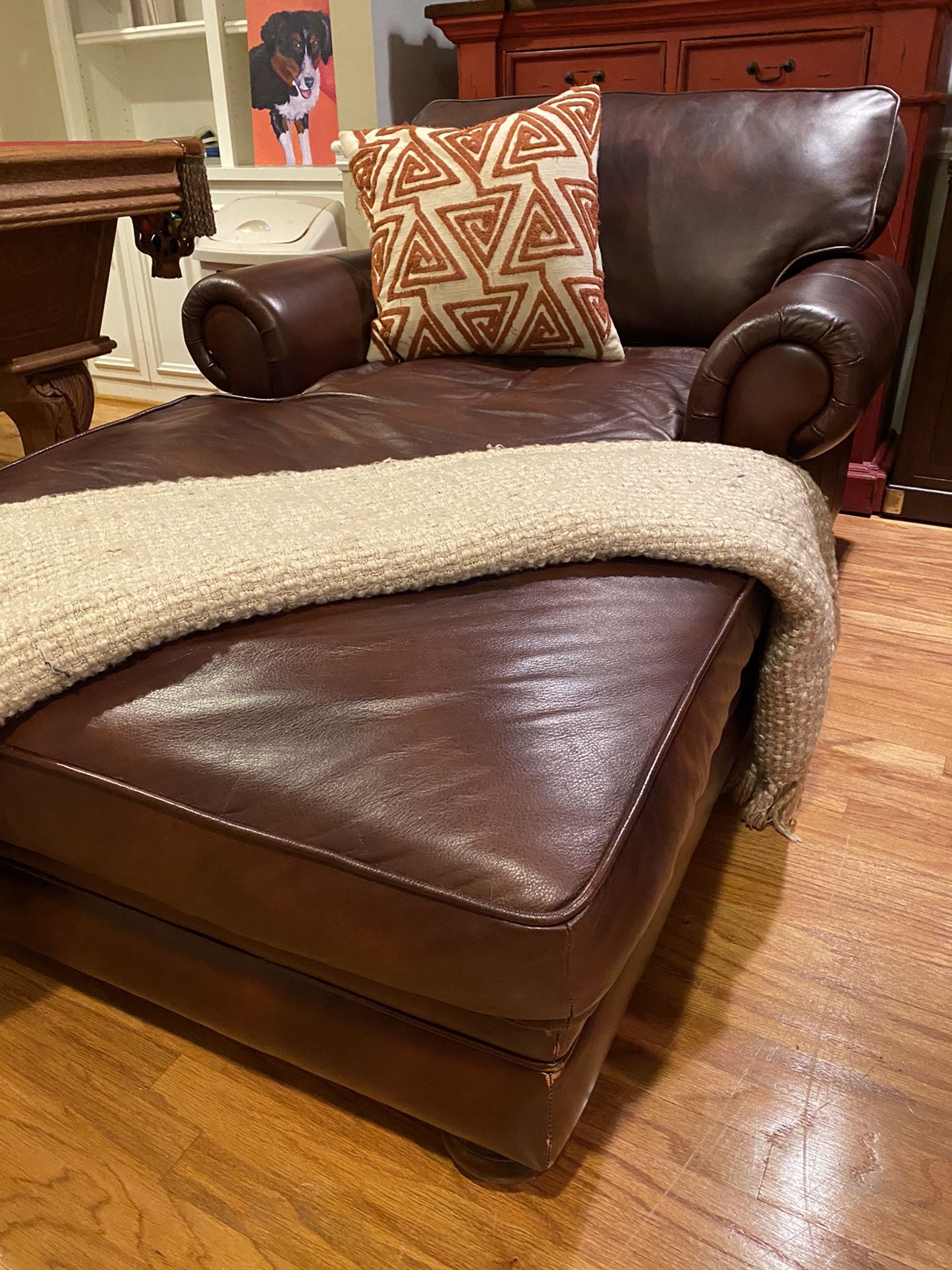 Top Grain Leather chaise lounge