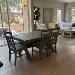 Dining Table Set with Bench + Chairs