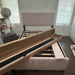 Full Bed NEW Necer Use in Box Pink Velvet…. Delivery Extra