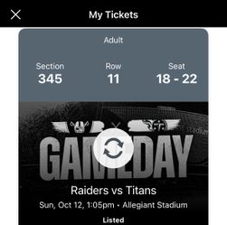 Raider game day tickets