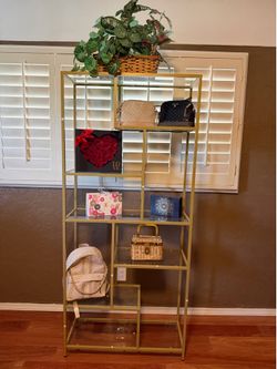 Curio glass shelf cabinet