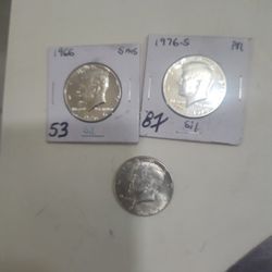 1964,1966,1976 S Kennedy Halfs All Silver Proofs