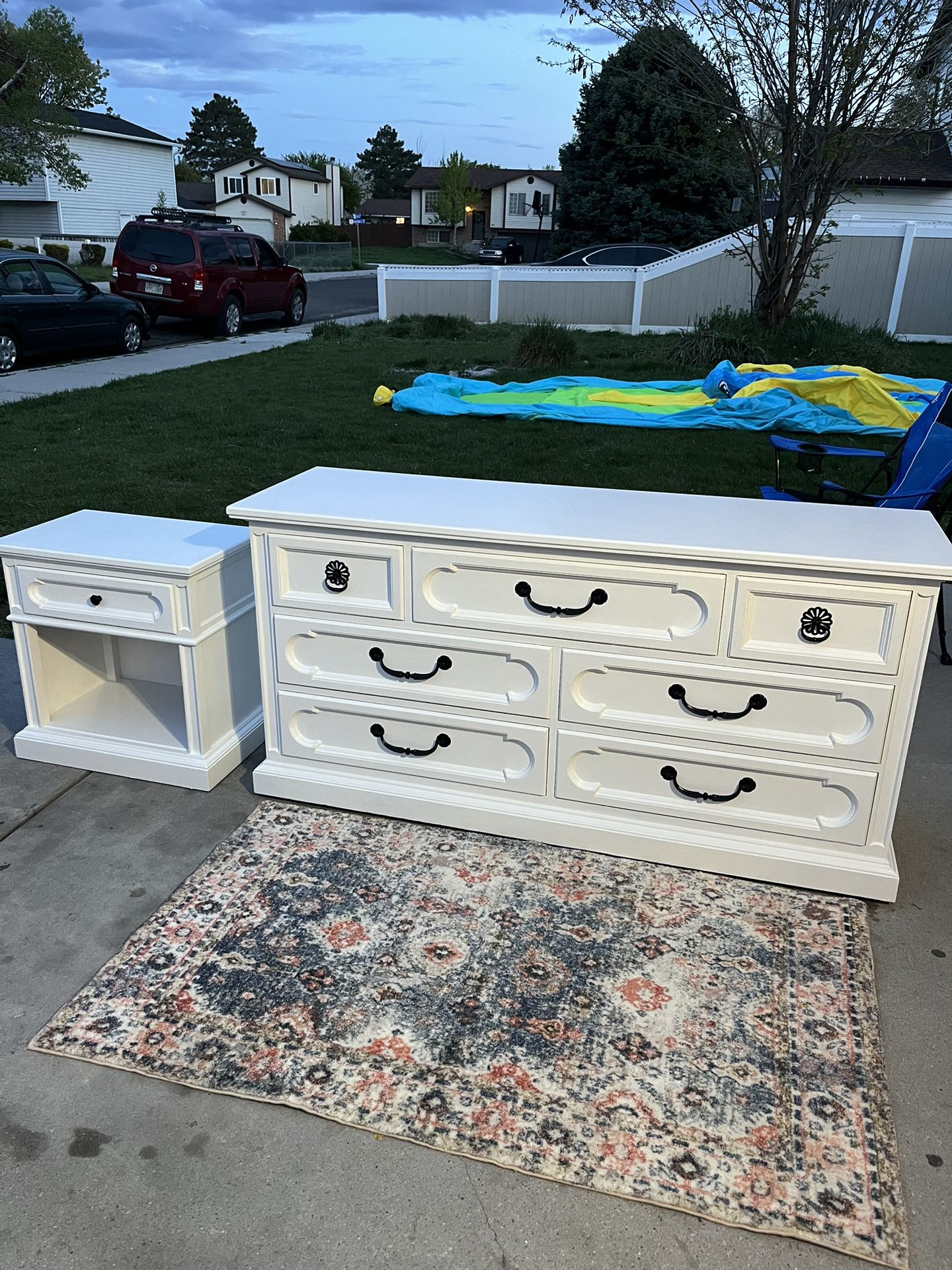 Solid Wood Dresser 7 Drawers And Nightstands 