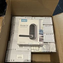 Built-in WiFi Smart Door Lock with Handle – Keyless Entry via App, Codes, Cards, Key, Voice & Remote Unlock, Auto-Lock, Access Logs, Family Sharing, W