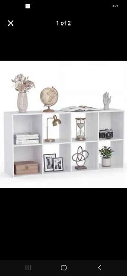 White 8-Cube Storage Shelf Bookcase